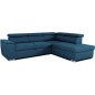 Canapé d'angle convertible réversible avec coffre - 5 places - DAYTONA - Tissu bleu - 260 x 77 / 94 x 216 cm