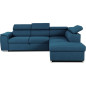 Canapé d'angle convertible réversible avec coffre - 5 places - DAYTONA - Tissu bleu - 260 x 77 / 94 x 216 cm