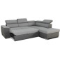 Canapé d'angle convertible réversible avec coffre - 5 places - DAYTONA - Tissu gris et anthracite - 260 x 77 / 94 x 216 cm