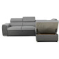 Canapé d'angle convertible réversible avec coffre - 5 places - DAYTONA - Tissu gris et anthracite - 260 x 77 / 94 x 216 cm