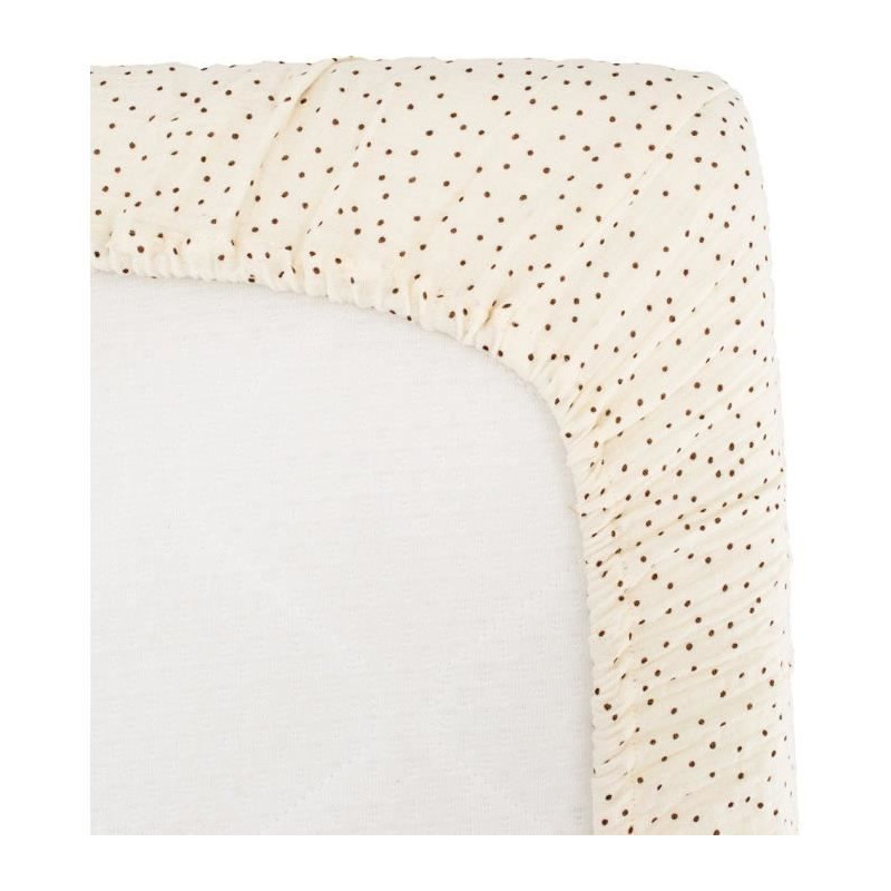 Drap housse lange - DOMIVA - 70x140 cm - Pois - Gaze de coton