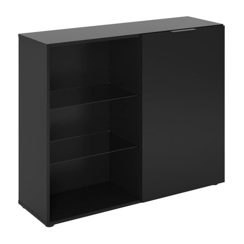 Petit meuble de rangement - Décor noir - L99,1 x H81,3 x P31,5 cm - Fabriqué en Allemagne