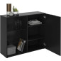 Petit meuble de rangement - Décor noir - L99,1 x H81,3 x P31,5 cm - Fabriqué en Allemagne