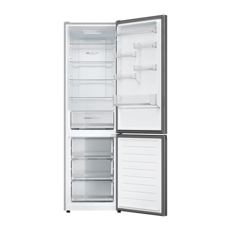 Réfrigérateur Combiné - HAIER - 2D 60 Series 1 HDW1620DNPK - Classe D - 377 L - 200 x 59,5 x 65,9 cm - Effet Inox