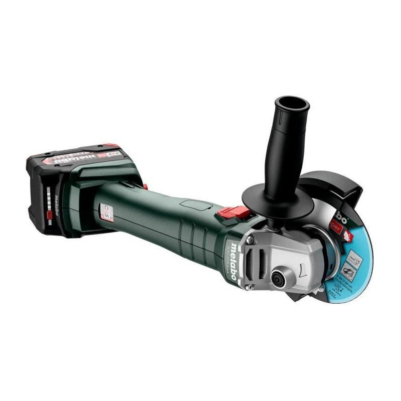 Set Meuleuse d'angle sans fil - METABO - W 18 L 9-125 Quick - 18 V - MetaBOX 165 L