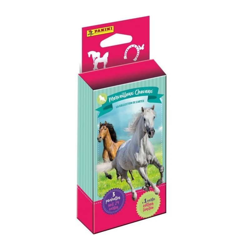 Blister - PANINI - Collection de cartes pour les fans de chevaux - Contient 3 pochettes de 8 cartes + 1 carte en édition limit