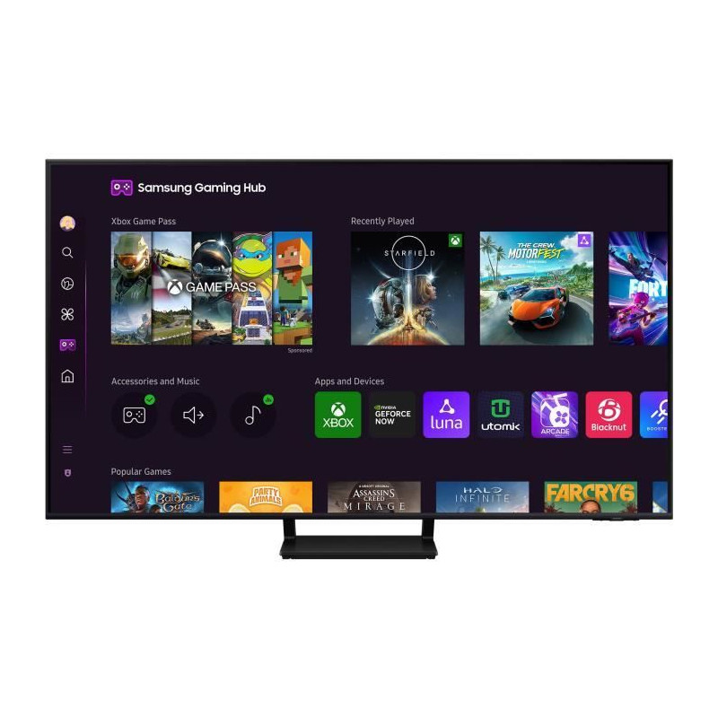 TV QLED - SAMSUNG - TQ65Q70DATXXC - 65'' (165 cm) - 4K UHD 3840x2160 - 120 Hz - HDR10+ - Gaming Hub - Smart TV - 4xHDMI