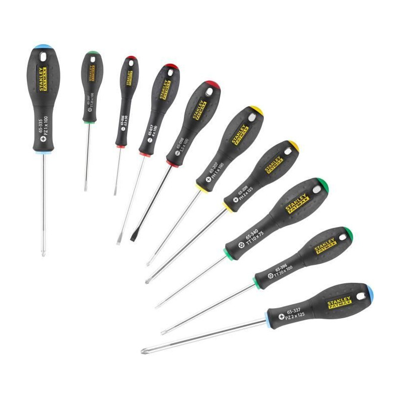 Jeu de 10 Tournevis - STANLEY FATMAX - FMHT0-62128 - Electricien + Mecanicien + Phillips + Pozidriv