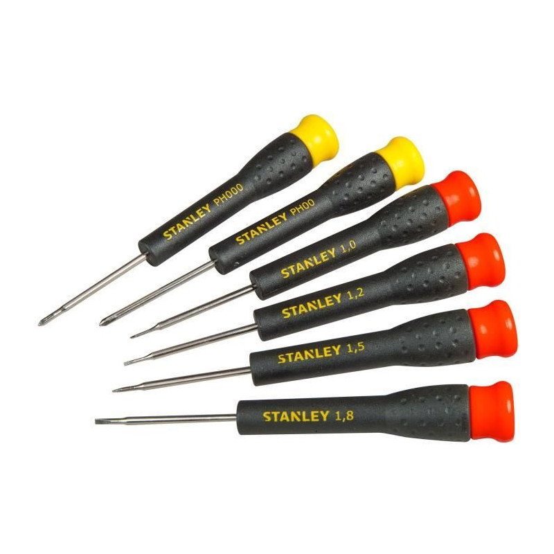 Jeu de 6 Micro Tournevis - STANLEY - STHT0-62631 - 4 Fente + 2 Phillips