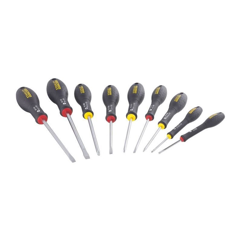 Jeu de 10 Tournevis - STANLEY FATMAX - FMHT65439-0 - Electricien + Mecanicien + Phillips + Testeur