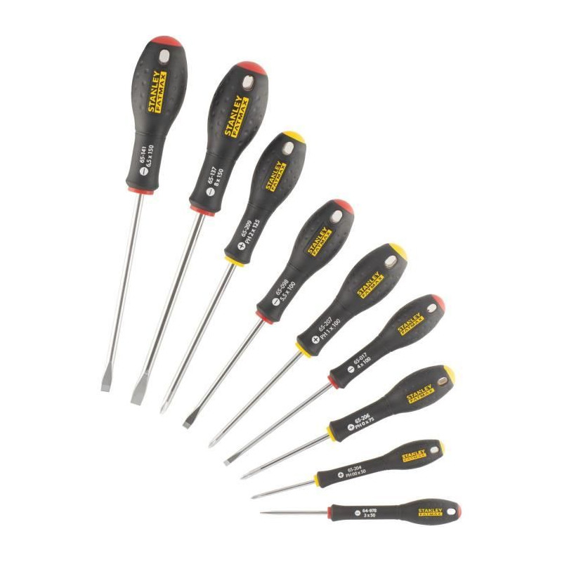 Jeu de 10 Tournevis - STANLEY FATMAX - FMHT65439-0 - Electricien + Mecanicien + Phillips + Testeur