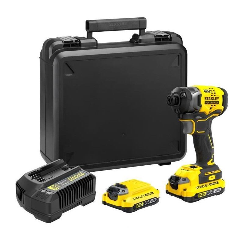 Visseuse a impacts - STANLEY FATMAX V20 - SFMCF820D2K-QW - 190 Nm Brushless - Lithium 18V - 2 Batteries 2Ah