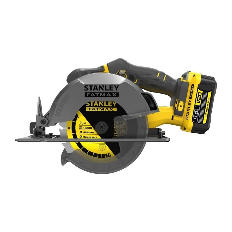 Scie Circulaire - STANLEY FATMAX V20 - SFMCS500M2K-QW - 165 mm - Lithium 18V - 2 Batteries 4Ah