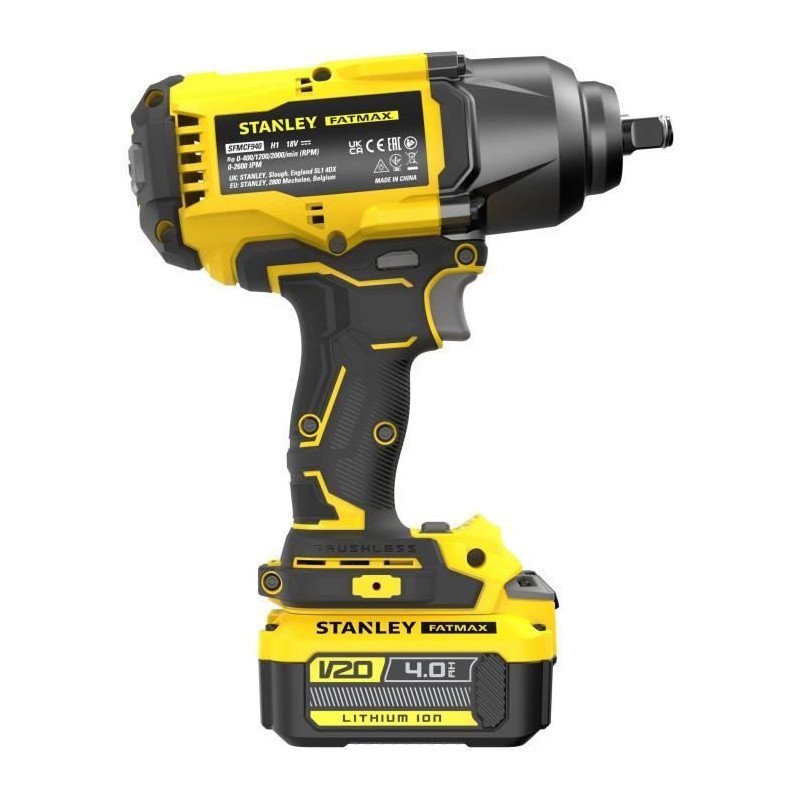 Boulonneuse a chocs - STANLEY FATMAX V20 - SFMCF940M1-QW - 1/2 Brushless 950 Nm - Lithium 18V - 1 Batterie 4Ah