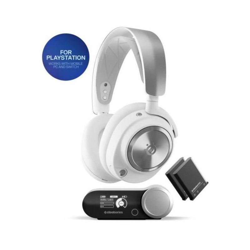 Casque Gaming Sans fil - STEELSERIES - Arctis Nova Pro P - Blanc