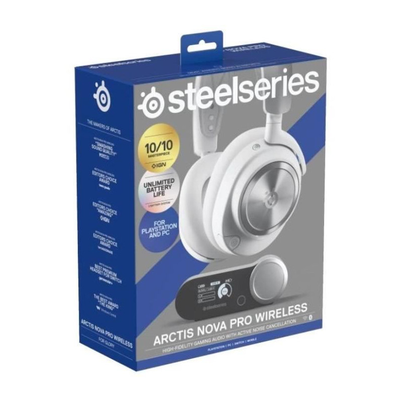 Casque Gaming Sans fil - STEELSERIES - Arctis Nova Pro P - Blanc