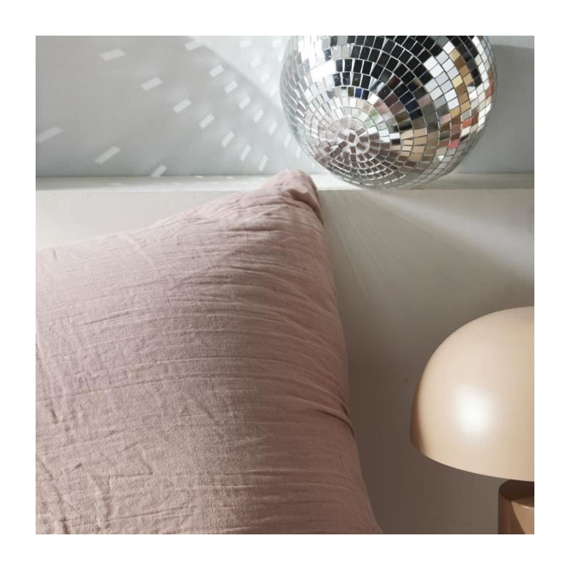 Parure de lit - TODAY - 123666 - 2 personnes - 240x220cm - Gaze de coton unie - Rose des sables