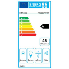 Samsung Hotte décorative murale 90 cm - Connectique bluetooth - 531 m3/h - 4 vi SAMSUNG - NK36C5703TM