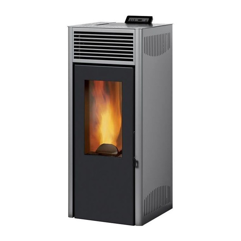 Poele a granulés modulable INVICTA Nola 7 - 7 kW - Rendement 86% - Gris