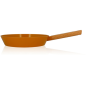 Poele sauteuse Ogo POELE ECTOR 28 CM EN ALUMINIUM REVETEMENT CERAMIQUE JAUNE AVEC MANCHE EN BOIS