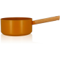 Casserolerie Ogo CASSEROLE ECTOR 20 CM EN ALUMINIUM REVETEMENT CERAMIQUE JAUNE AVEC MANCHE EN BOIS