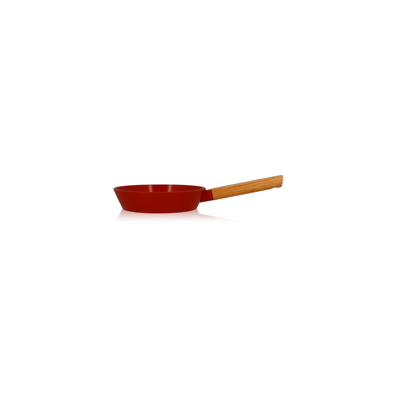 Poele sauteuse Ogo POELE ECTOR 20 CM EN ALUMINIUM REVETEMENT CERAMIQUE PAPRIKA AVEC MANCHE EN BOIS