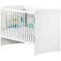 Chambre bébé trio Basic boule: Lit 120x60, commode a langer et armoire - Babyprice - Blanc