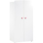 Chambre bébé trio Basic coeur: lit 120x60, commode a langer et armoire - Babyprice - Blanc