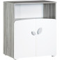 Chambre bébé duo Leaf: lit 120x60, commode a langer - Babyprice - Blanc