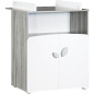 Chambre bébé trio Leaf: lit 120x60, commode a langer et armoire - Babyprice - Blanc