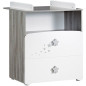 Chambre bébé trio Nao: lit 120x60, commode a langer et armoire - Babyprice - Blanc