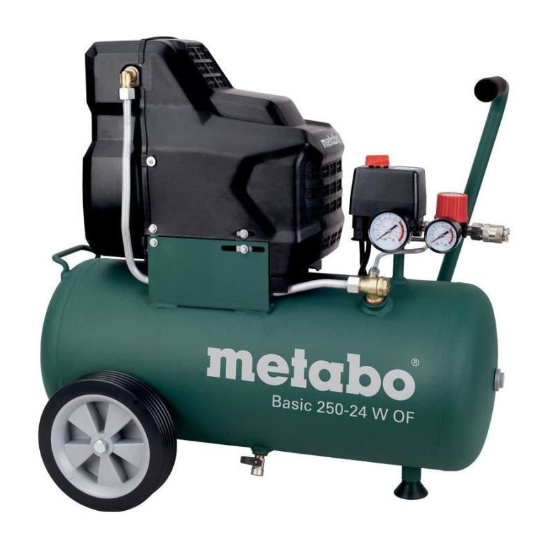 Compresseur - METABO - Basic 250-24 W OF - Raccord rapide universel - Poignée caoutchoutée