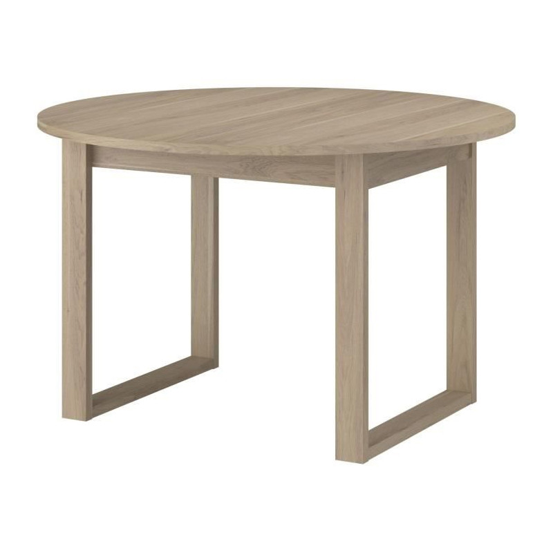 Table a manger extensible - BETTY - Ronde - Décor chene - 4 / 6 personnes - 120 / 155 x 120 x 75 cm - PARISOT