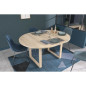 Table a manger extensible - BETTY - Ronde - Décor chene - 4 / 6 personnes - 120 / 155 x 120 x 75 cm - PARISOT