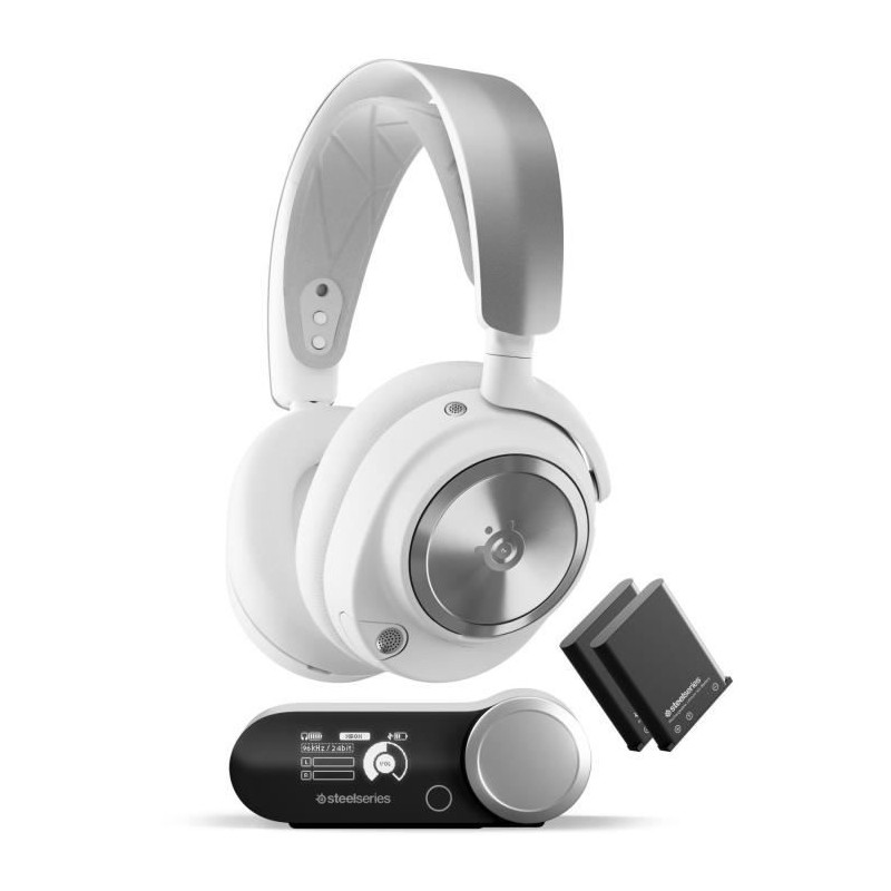 Casque-Micro gaming sans fil - STEELSERIES - Arctis Nova Pro - Blanc