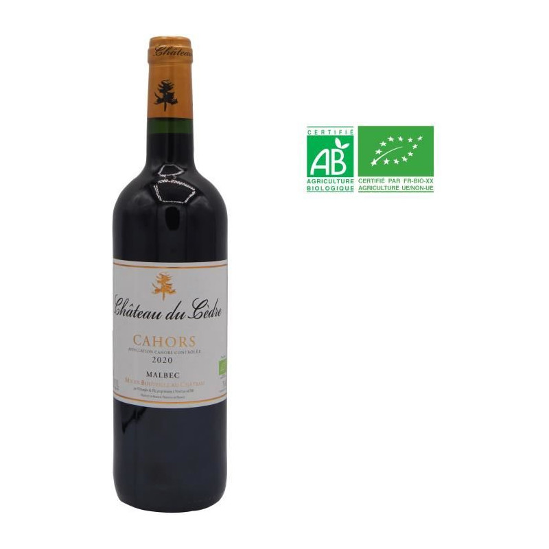 Château du Cedre 2020 Cahors Malbec - Vin de rouge du Sud-Ouest - Bio