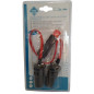 Double prise allume-cigare 12/24V - HTC EQUIPEMENT - Avec prise universelle 10A et Cable rouge 20cm