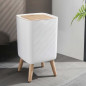 Poubelle sur pied de salle de bain push - MALMO SQUARE - KITCHEN MOVE - 10L - Bois design