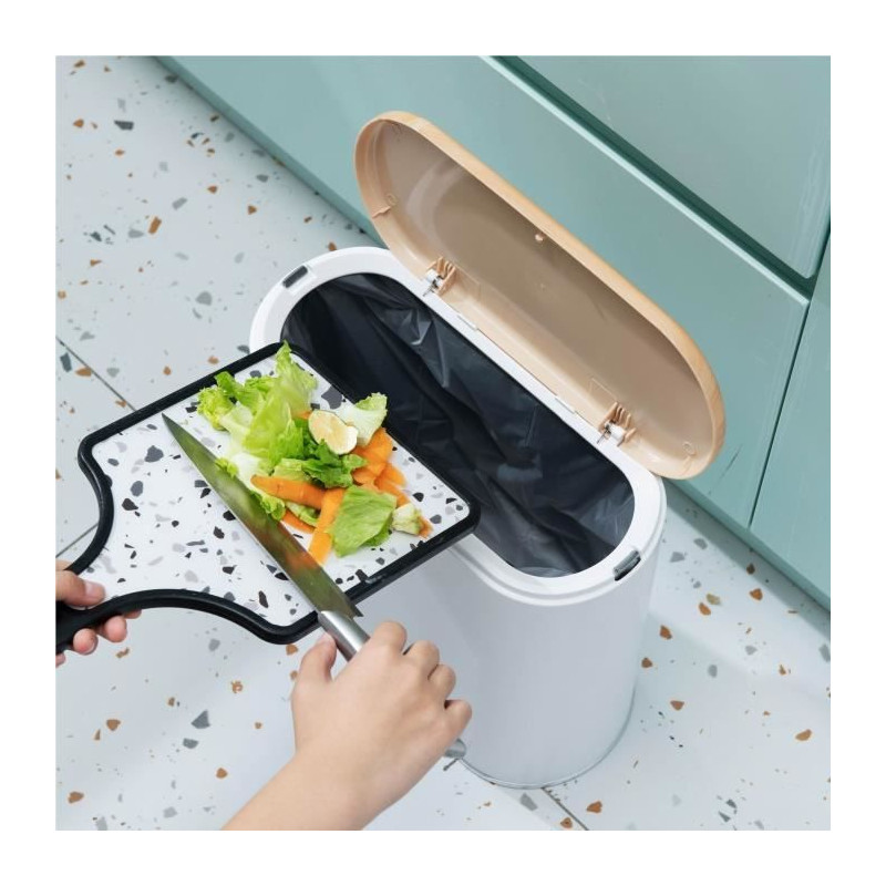 Poubelle de salle de bain étroite push - ALDO - KITCHEN MOVE - 10 L - Bois