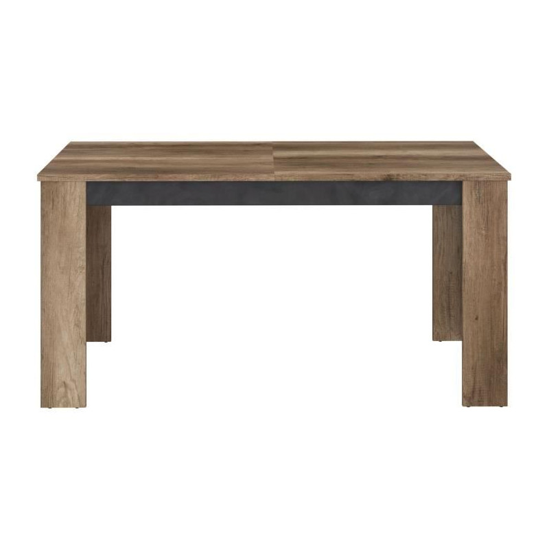 Table avec allonge - STEIN - Rectangulaire - Chene et steam Black - 6 personnes - 157 / 207 x 90 x 77,8 cm - PARISOT