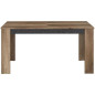 Table avec allonge - STEIN - Rectangulaire - Chene et steam Black - 6 personnes - 157 / 207 x 90 x 77,8 cm - PARISOT