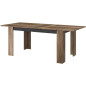 Table avec allonge - STEIN - Rectangulaire - Chene et steam Black - 6 personnes - 157 / 207 x 90 x 77,8 cm - PARISOT