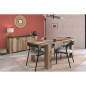 Table avec allonge - STEIN - Rectangulaire - Chene et steam Black - 6 personnes - 157 / 207 x 90 x 77,8 cm - PARISOT