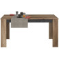 Table avec allonge - STEIN - Rectangulaire - Chene et steam Black - 6 personnes - 157 / 207 x 90 x 77,8 cm - PARISOT