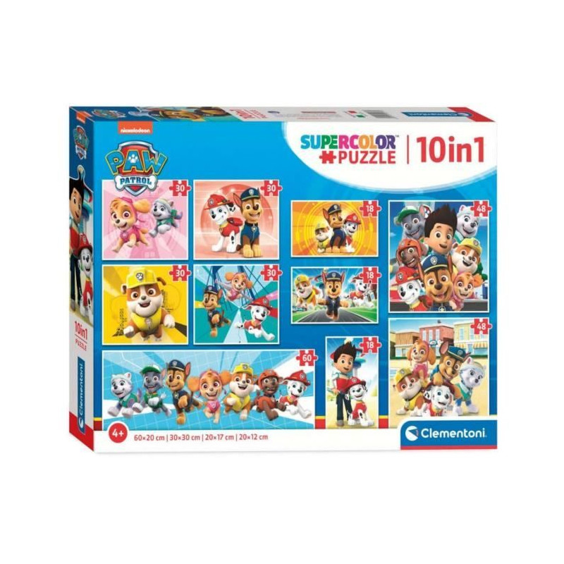 Clementoni - Puzzle Enfant 10 en 1 - Pat' Patrouille - Fabriqué en Italie