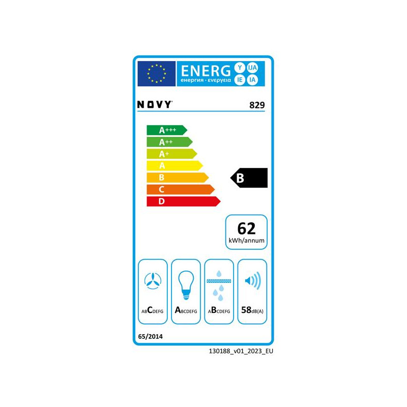 GROUPES ENCASTRABLES - Inox - Moteur intégré - 846 x 296mm - éclairage NOVY - D829