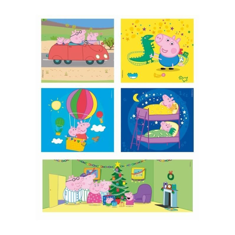 CLEMENTONI - Puzzle 10 en 1 Peppa Pig - Moins de 100 pieces - Pour enfant