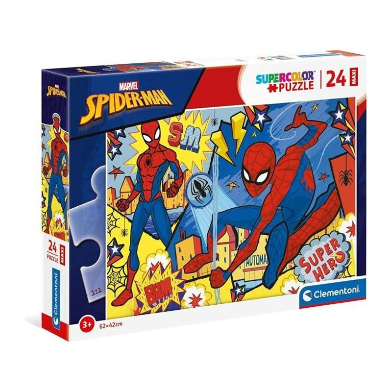 Puzzle 24 pieces Maxi Spiderman - Clementoni - Pour Enfant de 3 ans et plus - Theme Dessins animés et BD - Fabriqué en Italie