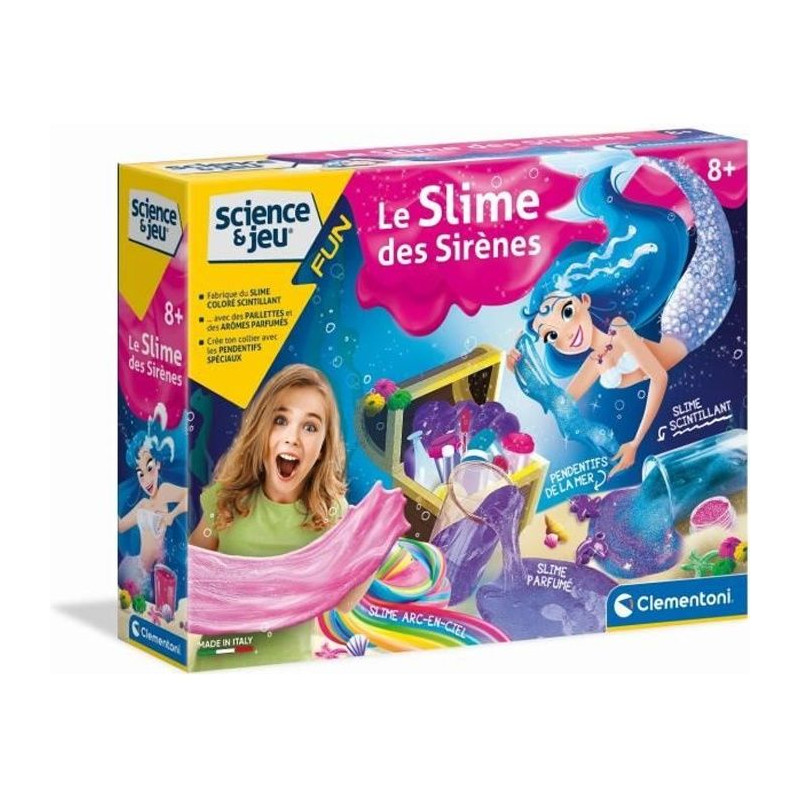 Clementoni - Science & Jeu - Kit scientifique pour fabriquer du slime sirene - A partir de 8 ans