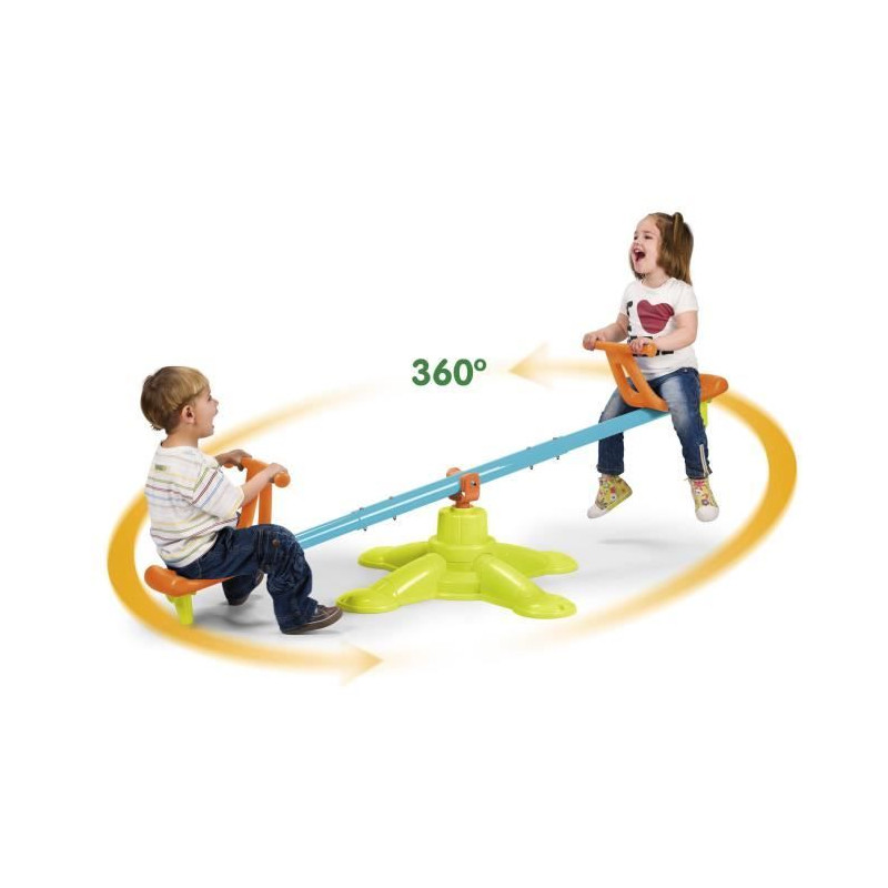 Balançoire Twister - FEBER - Tourne sur 360° - Pour Enfant a partir de 3 ans - Vert et Bleu